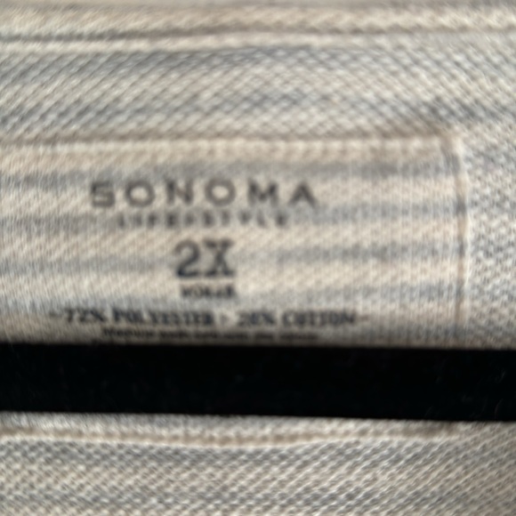 Sonoma life style plus size long sleeve light V Neck hooded sweatshirt Sz 2X - Picture 4 of 8